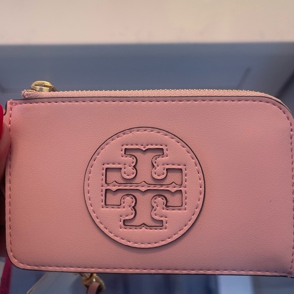 TORY BURCH POWDER PINK CARD CASE AND ZIP WALLET! New!! - Picture 6 of 7